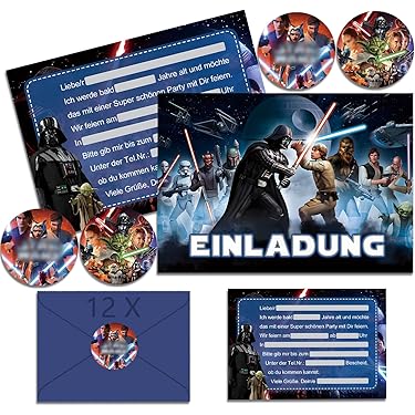 ZETTMANN 10er Set Einladungskarten Kindergeburtstag - DIN A6 Mit Glanzeffekt, Klimaneutral