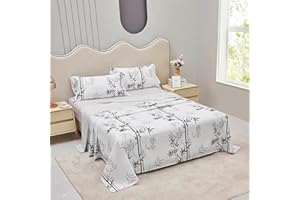 Etrexonline Conjunto de Sábanas 4 Piezas Cama 150 cm - Microfibra Ultra Suave Incluye 1 Bajera 150x200+28 cm, 1 Encimera 230x270 cm, y 2 Fundas de Almohada 50x90 cm - Color Bambú