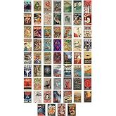 Postifull Retro Poster Seti - Kolaj Seti - Oda Dekoru - Duvar Posteri - Yapışkanlı - Duvar Dekoru - 60 Adet;