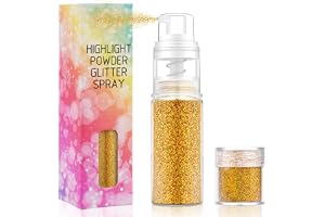 AOOWU Glitterpulversprej, blank kroppsglitterspray för kvinnor, ansiktsglitter med påfyllningar, löst pulversprej, skimmer gn