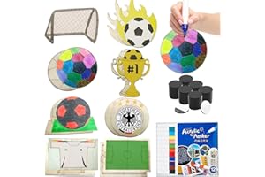Gutenguy Fussball Holz Bastelset für Kinder, Bemalen DIY Fußball Holzbastelset Kreative Kinderspielzeug Bemalen Handwerk für Jungen Mädchen Kindergeburtstag