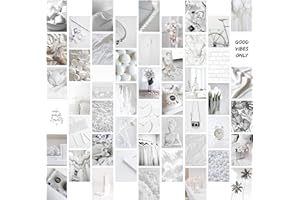 50p GROBRO7 Kunstkarte grau weiß Wall Collage Kit, Ästhetisches Bild Indie Room Decor Kunstposter für Wohnheim Wanddekor, Wandkunstdrucke für VSCO Mädchen Jungen