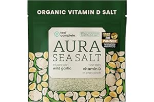 Feel Complete | Organic Aura Sea Salt | Wild Garlic Infused Celtic Sea Salt | Daily Vitamin D In Every Pinch | Perfect Finishing Salt | Tastes Great on Eggs Chicken Steak Salads Pasta | Vegan