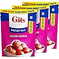 Gits Instant Gulab Jamun Dessert Mix, Makes 40 per Pack, Pure Veg, Delicious Indian Dessert and Mithai, 600g (Pack of 3, 200g Each)