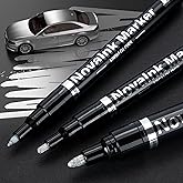 KERIFI 3pcs Silver Liquid Mirror Chrome Markers Permanent Art Liquid Chrome Marker Set, Reflective Gloss Metallic Mirror Mark