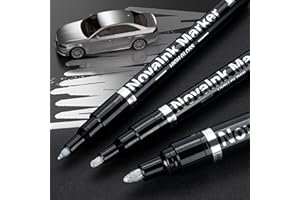 KERIFI 3 pezzi argento liquido specchio cromo marcatori permanenti arte liquido cromo set, lucida riflettente marcatori specchio metallico, penna vernice riparazione per modello (0,7/1/3 mm)