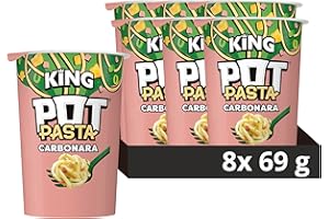 POT NOODLE Pot Pasta King Creamy Carbonara instant hot snack from the nation's favourite instant noodle brand* quick snacks for when you need filling up Instant Noodle 8x 69 g