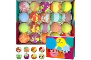 SIEWOUSH Bath Bombs Gift Set for Kids - 20Pcs Bubble Bathbombs with Natural and Organic Ingredients for Women, Home Spa Fizzes Bath Balls to Moisturize Skin for Christmas for Lover, Girls and Boys
