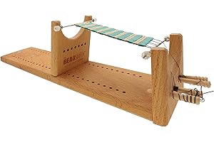The Beadsmith Little Ricky Perlenwebstuhl mit zwei Ketten, 23,5 x 6,3 x 7,3 cm, Holz, bebilderte Anleitung im Lieferumfang enthalten, einfache Montage, für Halsketten und Armbänder