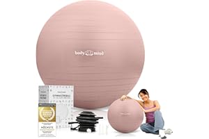 ‎BODY & MIND Body & Mind Exercise Ball with Air Pump - Anti-Burst Pilates Ball, Pezziball for Pregnancy, Ergonomic Seat as Office Chair, Seat Ball for Yoga, Gymnastics & Workout