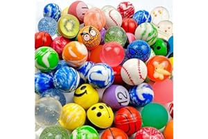 RICOFOT Palline Rimbalzanti per Bambini, 100 Pezzi Palline Rimbalzanti, 25 mm Pallina Rimbalzante Adatto per Premi in Classe Bomboniere Studenti e bambini per Giocare Sempre e Ovunque