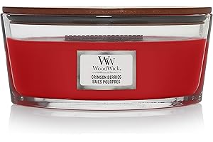 Woodwick candela grande profumata con stoppino scoppiettante/Wild Berry & Beets/Durata Fino a 130 Ore
