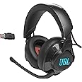JBL Quantum 610 Over-Ear Gaming Headset with QuantumSURROUND Sound, Wireless 2.4 GHz and 3.5 mm Headphone Jack, Flip-Up Boom Microphone, Black