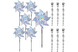 DIKO 12 Pièces Répulsif Oiseaux, Anti-Oiseaux Moulin à Vent, Effaroucheur Oiseaux Spirale, Répulsifs Oiseaux Reflechissants, Réfléchissantes Répulsives pour Balcon, Arbres Fruitiers, Potager