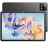 UBDXBD Tablet 10 Pulgadas Android 15 con Funda, 18GB RAM (6+12) 128GB, Octa-Core T30, 1TB Ampliable, WiFi 6, bater&iacute;a 6000mAh,