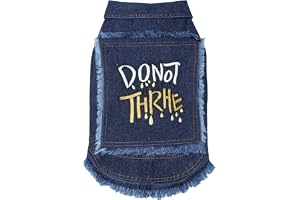 Lulala Pet Jeans Jacket Cool Blue Denim Coat Pet Cats Lapel Vest Classic Puppy, Pet Denim Jacket Breathable Pet Clothes, Soft and Cool Summer Clothes for Dogs Cats (Blue, 22 Inch)