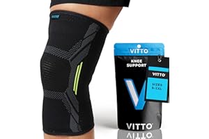 VITTO Knee Support for Women & Men - Knee Brace for Meniscus Tear, Arthritis, Joint Pain, Ligament Injury - Knee Compression Sleeve for Running or Weight Lifting (M)