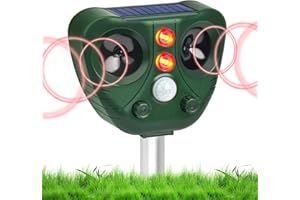 Répulsif Solaire à ultrasons pour Animaux de Compagnie, répulsif pour Chat Beinhome et répulsif Anti-martres avec lumière Flash, Appareil Multifonction