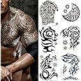 Kotbs 6 Sheets Extra Large Totem Temporary Tattoo Stickers, Waterproof Big Temporary Tattoos for Men Adults Guys Women Body Art Arm Shoulder Chest Make Up Fake Tattoos