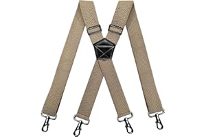RIONA Réglable élastiques Hommes Bretelles Suspender X-Forme 3.8 cm Extra Fort avec 4 Clips Métalliques Diverses Couleurs