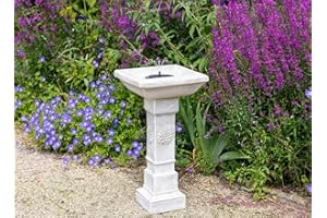 Primrose 83cm Budding Dahlia Solar Powered Bird Bath Water Feature with Lights