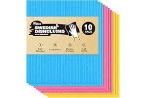 AIDEA Paño sueco para platos, 10 unidades, paños de cocina suecos para cocina, toallas de papel reutilizables, lavables, paños de esponja para cocina, trapos absorbentes, paños de cocina, paños de