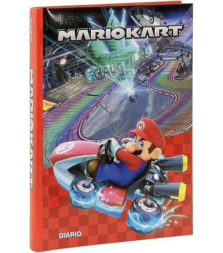 Agenda Scolaire Mario Kart 12 Mois - 13x17.8 Cm, 320 Pages Couleurs, Couverture Rembourrée - Pour école Primaire