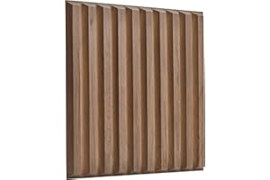 NOVECRAFTO Pannelli Murali 3D con Adesivo Incluso - 8 Fogli che Coprono 2 m²| Pannelli Decorativi 3D Parete | Piastrelle Murali Design Linea scanalata in Legno - Ogni Pannello 3D Parete Misura 50cm x 50cm