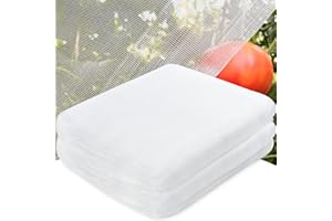 Powmag Insektenschutznetz, Kulturschutznetz, Gemüseschutznetz 3x5m, Garten Insekten Kulturschutznetz Feinmaschig, für Gemüse, Obst, Blumen, Pflanzen (weiß)