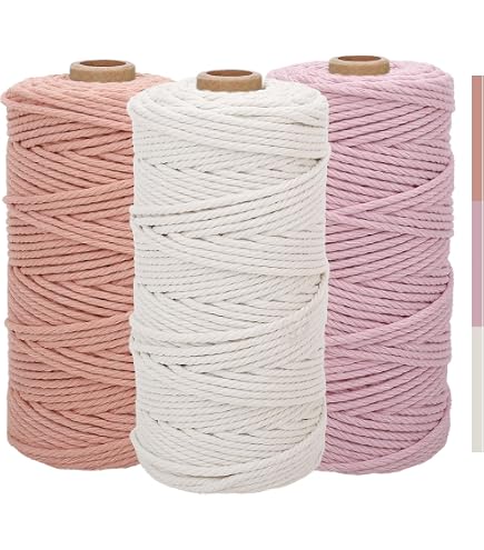 Corde Macramé Cotton 3mm - Lot De 3 Bobines Rouge (300m) - DIY Décoration Boho