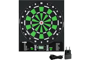‎CYEELIFE Cyeelife Dartscheibe Elektronisch mit Deutsche Stimme&LCD-Bildschirm–Inklusive 12 Soft-Darts,24 Flügel,50 Spitzen & USB-Ladegerät