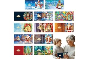 ZANKIE 12 Pack 5D 5D Greeting Cards for Adults Series Round Drill Crystal Art Craft Paint by Number Kits Friends