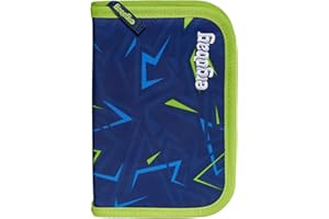 ergobag Estuche de 22 Piezas, lápices de Colores Lyra, Compartimento para horarios, Compartimento para Monedas, Regla, Oso de Encaje, Azul Oscuro