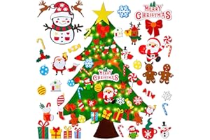 ALUNME Advent Calendar 2025, Felt Christmas Tree for Advent Calendar Countdown with 42 pcs DIY Xmas Tree Detachable Ornaments and String for Xmas Decorations Gifts