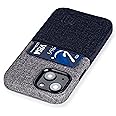 Dockem Wallet Case for iPhone 13 Mini with Built-in Metal Plate for Magnetic Mounting & 1 Lay-Flat Credit Card Holder Pockets Luxe M1, Canvas Style Synthetic Leather (5.4" iPhone 13 Mini, Black/Grey)