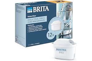 BRITA MAXTRA PRO Pure Performance Water Filter Cartridge - 12 Pack - Original BRITA Refill reducing impurities, Chlorine, PFAS, pesticides and limescale for tap Water with Better Taste