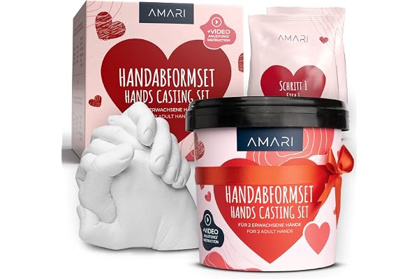 Amari ® 3D Kits de Moulage et D'empreintes – kit de Moulage Main pour Les Couples et Les familles – kit Moulage Main Couple platre pour Moulage Main Moule Main kit de Moulage Famille