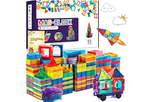 AQXONG Magnetyczne klocki konstrukcyjne dla dzieci zabawki 65 sztuk -3D magnetyczne zabawki konstrukcyjne