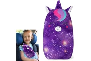 MHJY Protector Cinturon Coche Niños Unicornio Sujeta Cabezas Coche Soporte Seguridad de la Cabeza Reposacabezas Coche Niñas Adultos