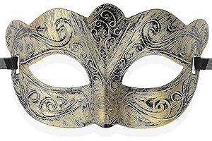 Vyqrx Black Masquerade Mask for Adults – Classic Venetian Style Half Face Costume Mask for Men & Women, Halloween Fancy Dress Party Accessory, Cosplay & Carnival Eye Mask