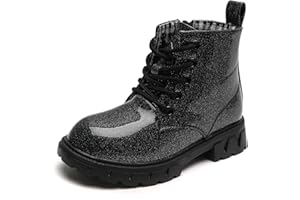 DADAWEN Mixte Enfant/Garçon/Fille/Bébé Waterproof Cuir Lace-Up Boots