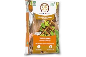 Or Brun Terreau Semis - 6L - Améliore Le Drainage - Rempotage & Plantations en Pots OBRTSEM6U