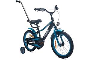 ‎SUN BABY sun baby Jungenfahrrad Kinderfahrrad 14 und 16 Zoll Jungen Tiger Tracker Bike Leicht Stützräder mit Schubstange ab 2-6 Jahre BMX Fahrrad Kinder