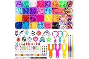 HONGTEYA Loom Band Kit, 2000+ Multicolour Loom Bands Set,Girls DIY Bands Set Bracelet Kit for Kids Christmas Gifts, Birthday Gifts for Girls (Random Color)