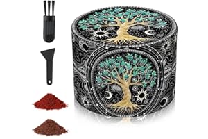 LHOEST Grinder 50MM Crusher 24 Grinding Teeth Metal Grinder Tree Design Cool 4 Layers Grinders Metal Crusher for Spice Mill with Scraper and Plastic Brush