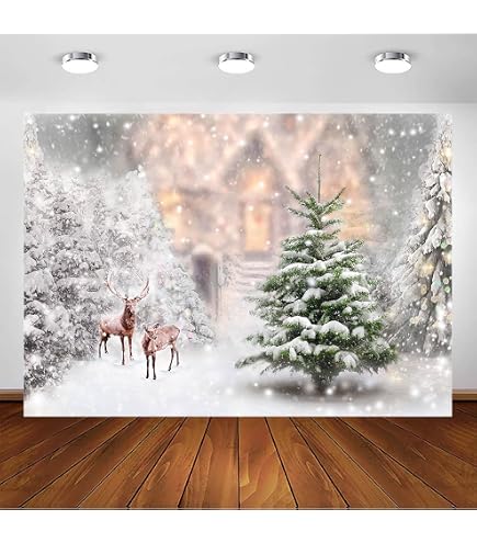 Weihnachts-Fotohintergrund 240x180 Cm – Winter-Wonderland Mit Schnee, Weihnachtsmann & Geschenken Für Party-Fotos