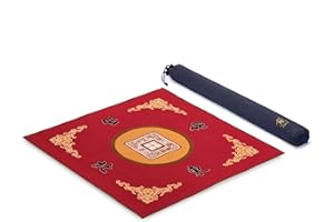 Yellow Mountain Imports Funda para la Mesa Mahjong, Póquer, Juegos de Cartas, Juegos de Mesa, Fichas y Dominó - Rojo, 80 Centimetros