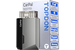 TOPDON CarPal A, OBD2 Scanner, All System Diagnosis, Wireless Bluetooth Diagnostic Tool, Vehicle Health Check, Smog Check, Repair Guide, Engine Inspection, Vehicle Performance Test