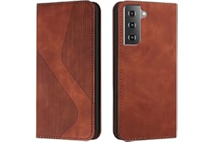 NEXCURIO Coque Portefeuille pour Samsung Galaxy S21 FE 5G / S21FE Étui à Rabat Folio Pochette Housse de Protection en Cuir PU avec Porte Cartes Clapet Antichoc Béquille - Brun