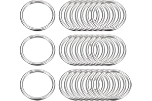sourcing map 25 Stück O Ringe Edelstahl 304 Metallringe, 30 mm Außendurchm. 3 mm Dicke Geschweißter O-Ring für Befestigung Schrauben Haken Campinggürtel Taschen Paracord Zubehör